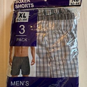 Men's Plaid Boxer Shorts 3-Pack - Black, Gray, White Xl